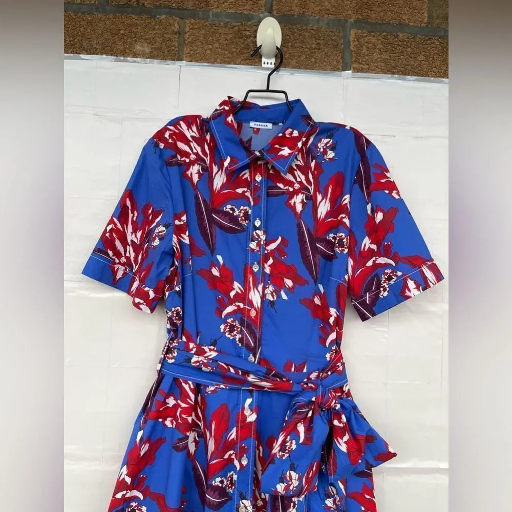 P.A.R.O.S.H. floral-print maxi shirt dress size large - Picture 3 of 13